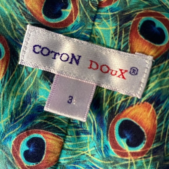 Dalila Peacock Feather Pattern Shirt , by Coton DOuX Paris - Picture 4 of 9